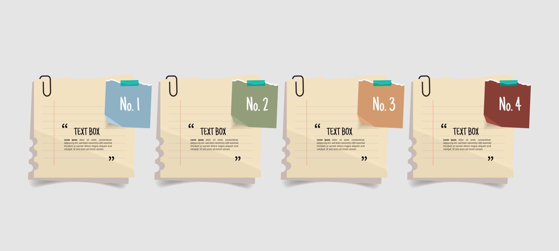 Notepaper sticker banner set vector