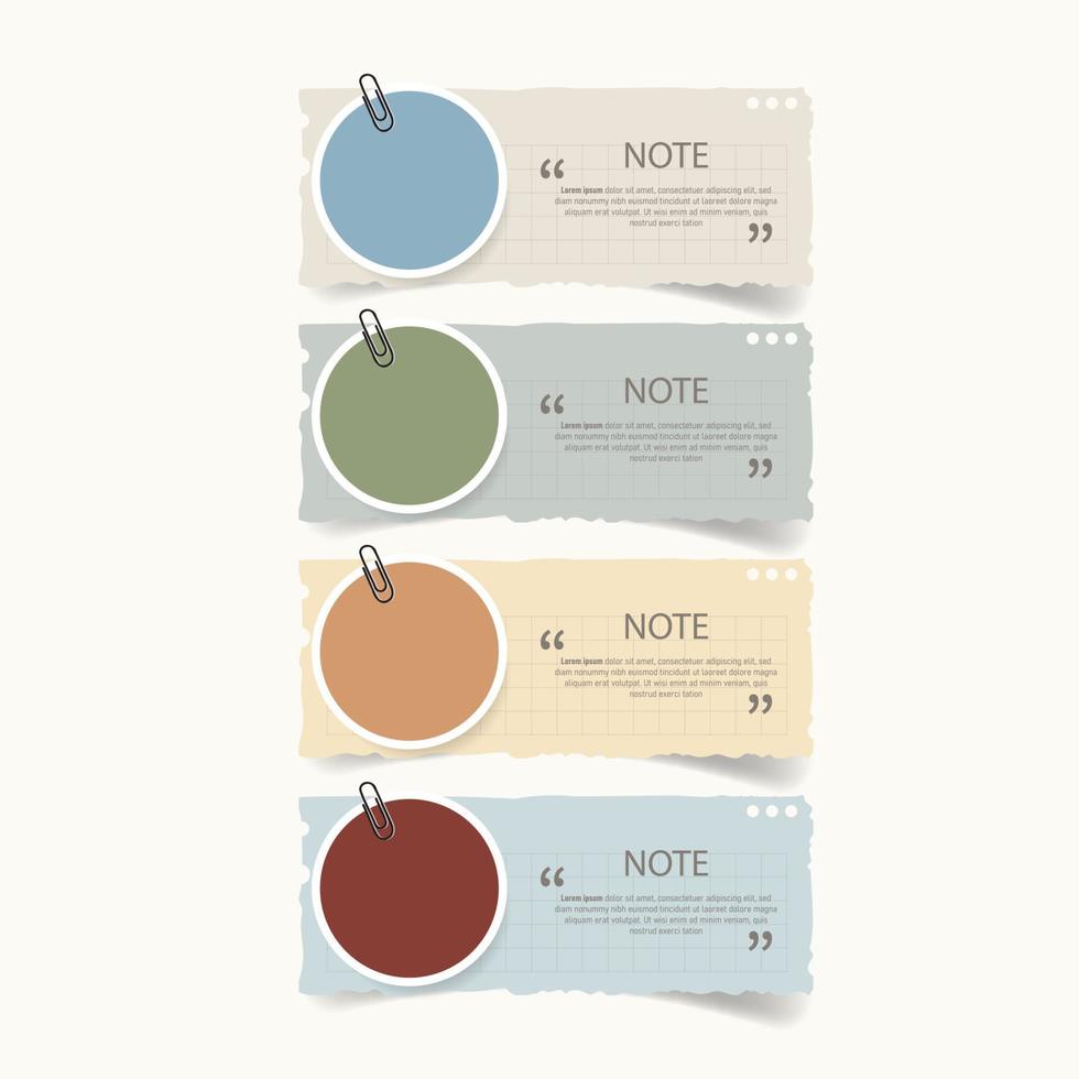 Text box design with note papers vector