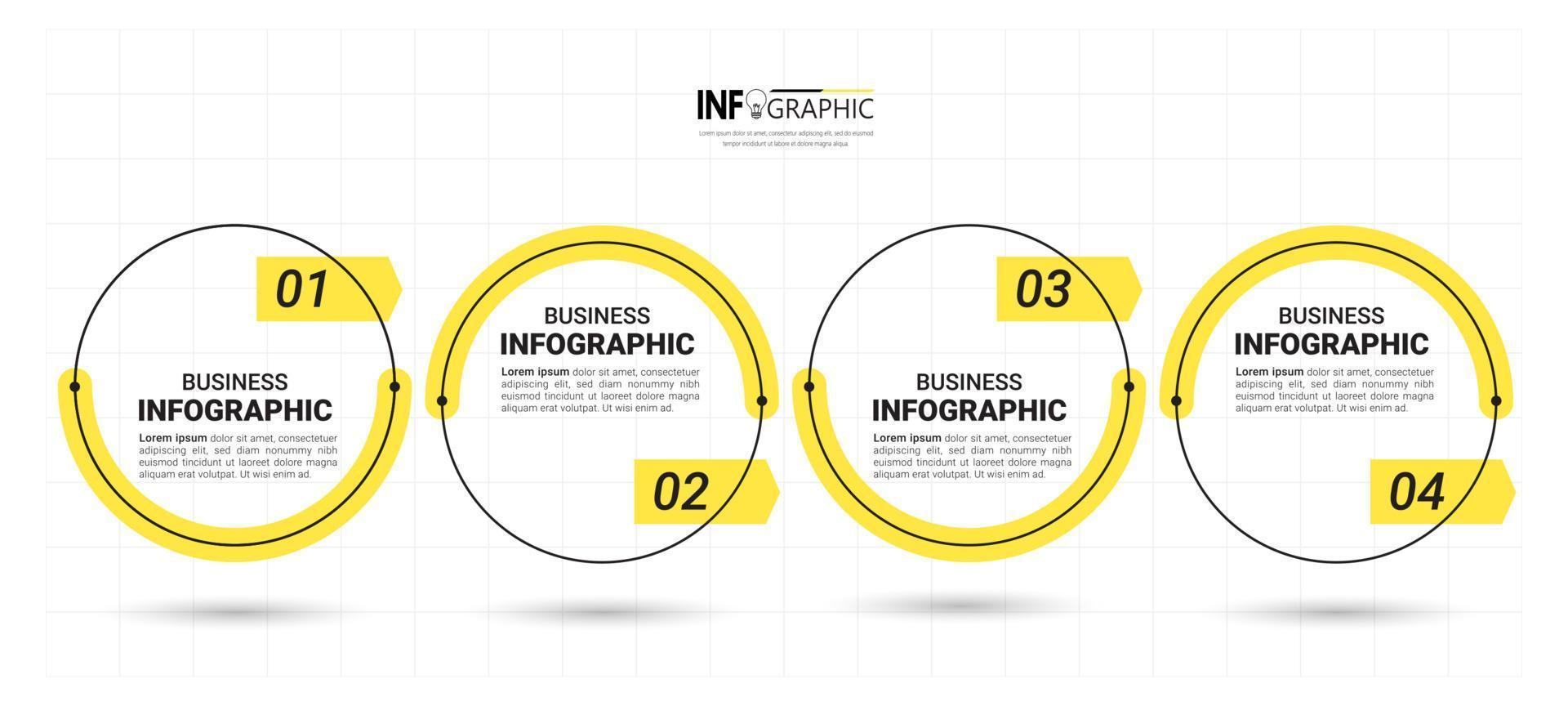 Infografía empresarial de 4 pasos. vector
