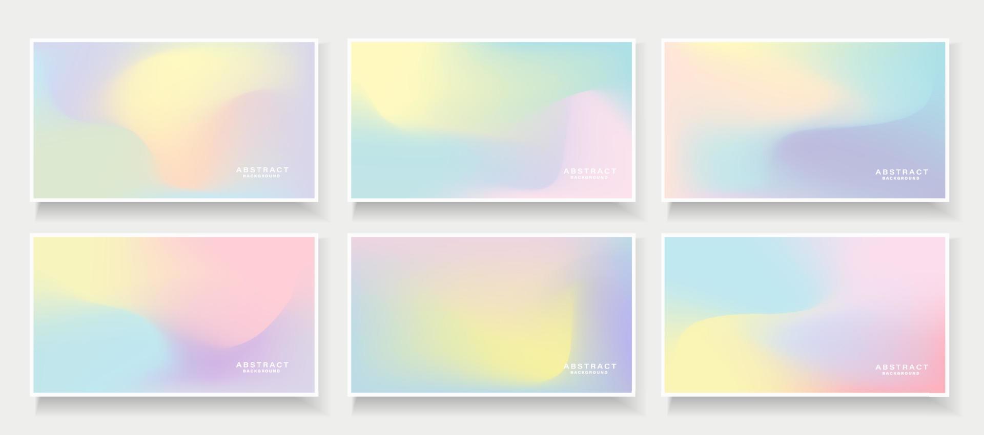 Collection of colorful holographic gradient background vector