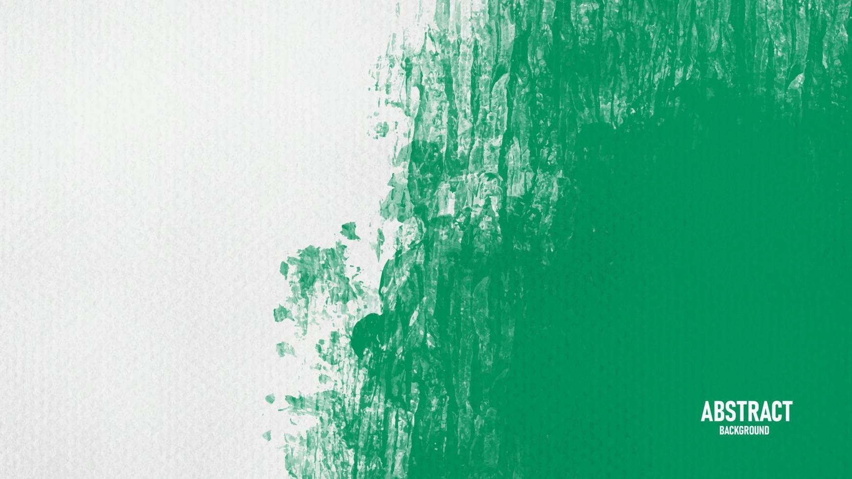 Green and white watercolor abstract background with canvas paper texture. vector
