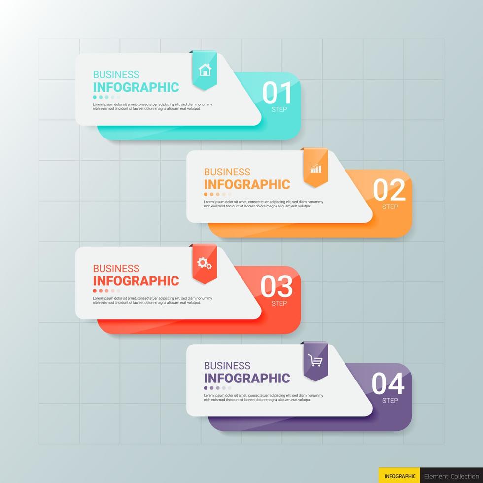 Colorful infographic 4 steps template vector