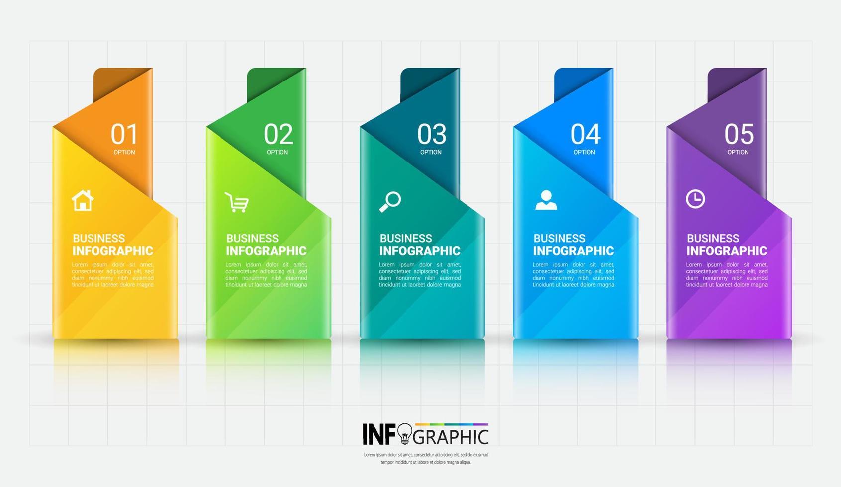 Colorful infographic options template vector