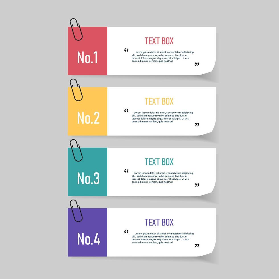 Text box design with note papers mock up. vector