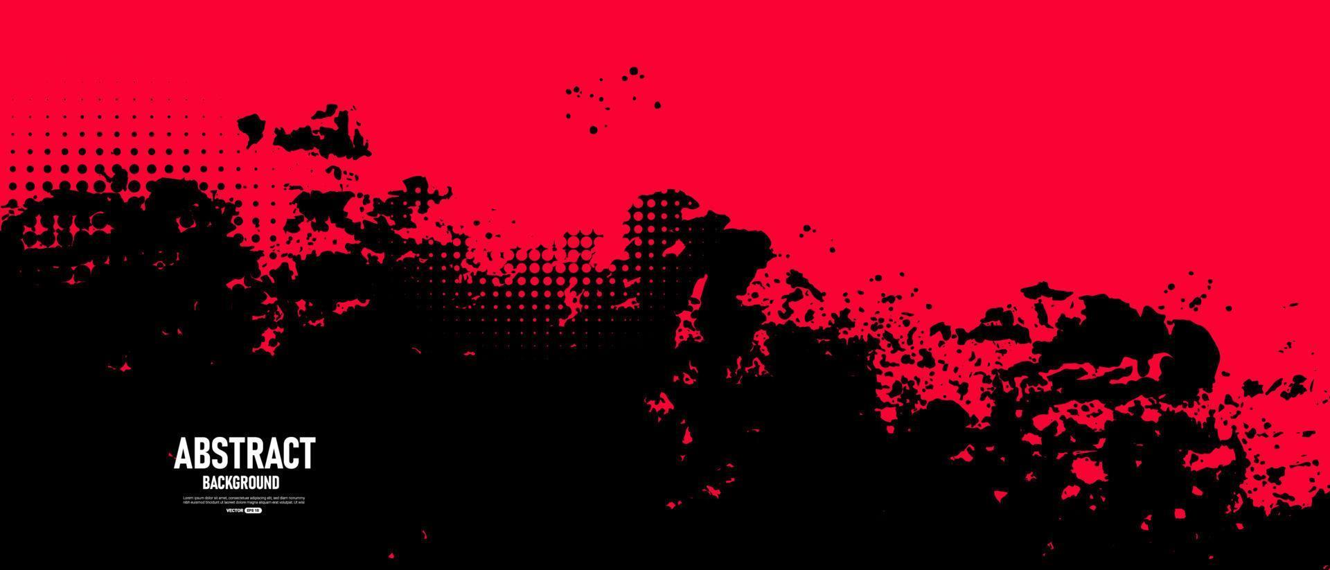 Fondo de textura grunge abstracto negro y rojo vector