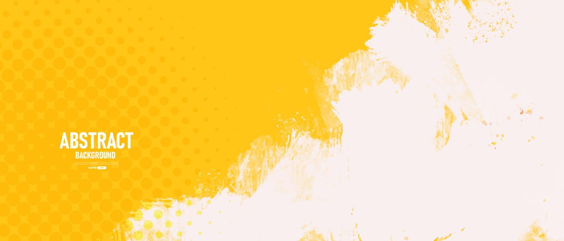 Yellow abstract background with grunge texture vector