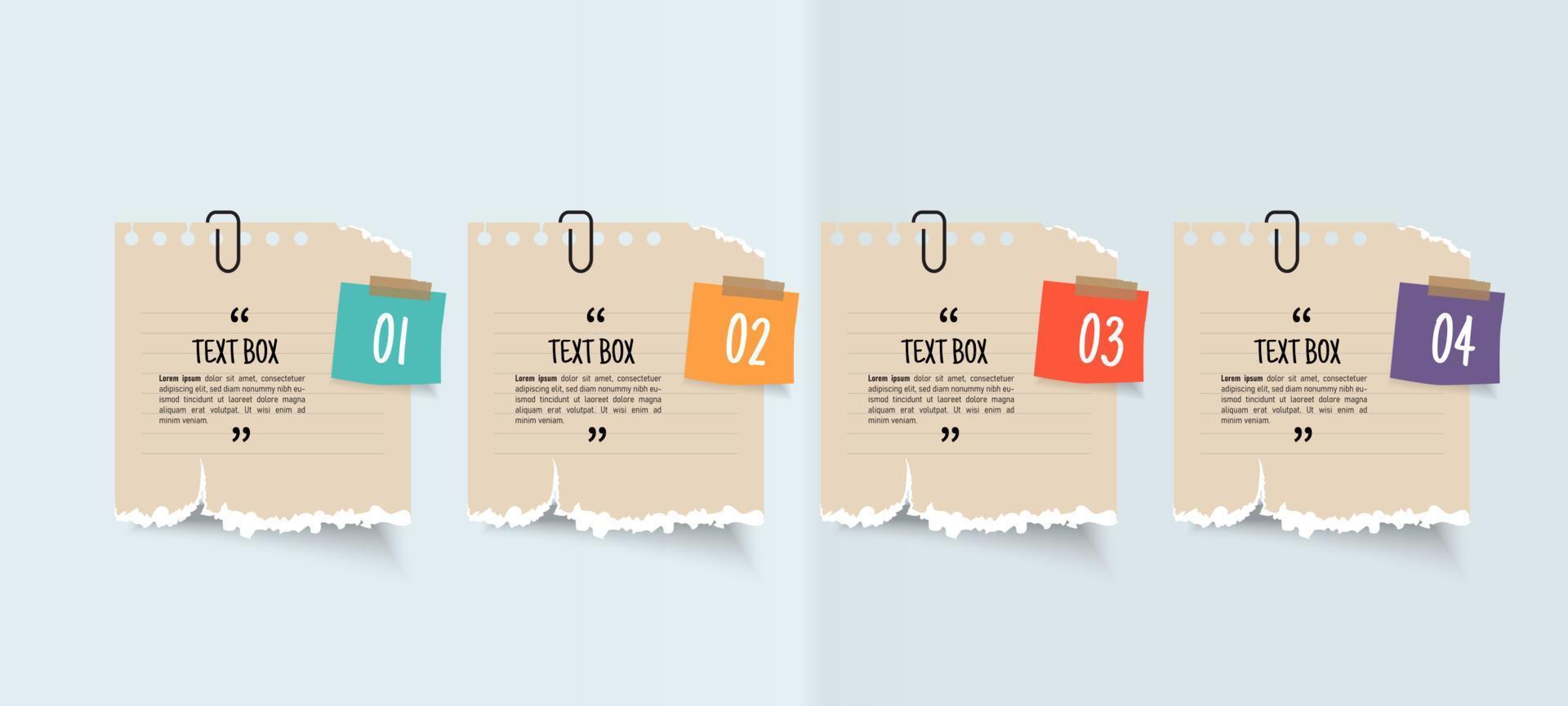 Notepaper sticker banner set vector