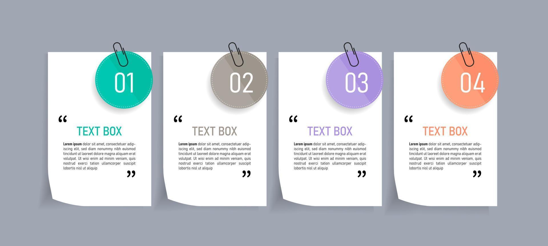 Text box design with note papers vector