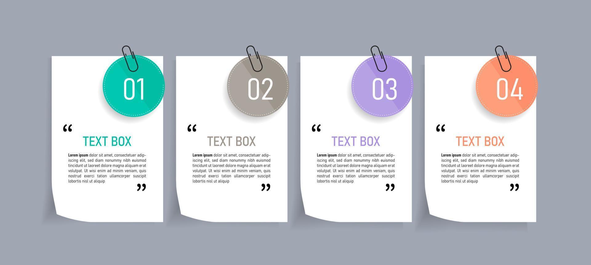 Text box design with note papers vector