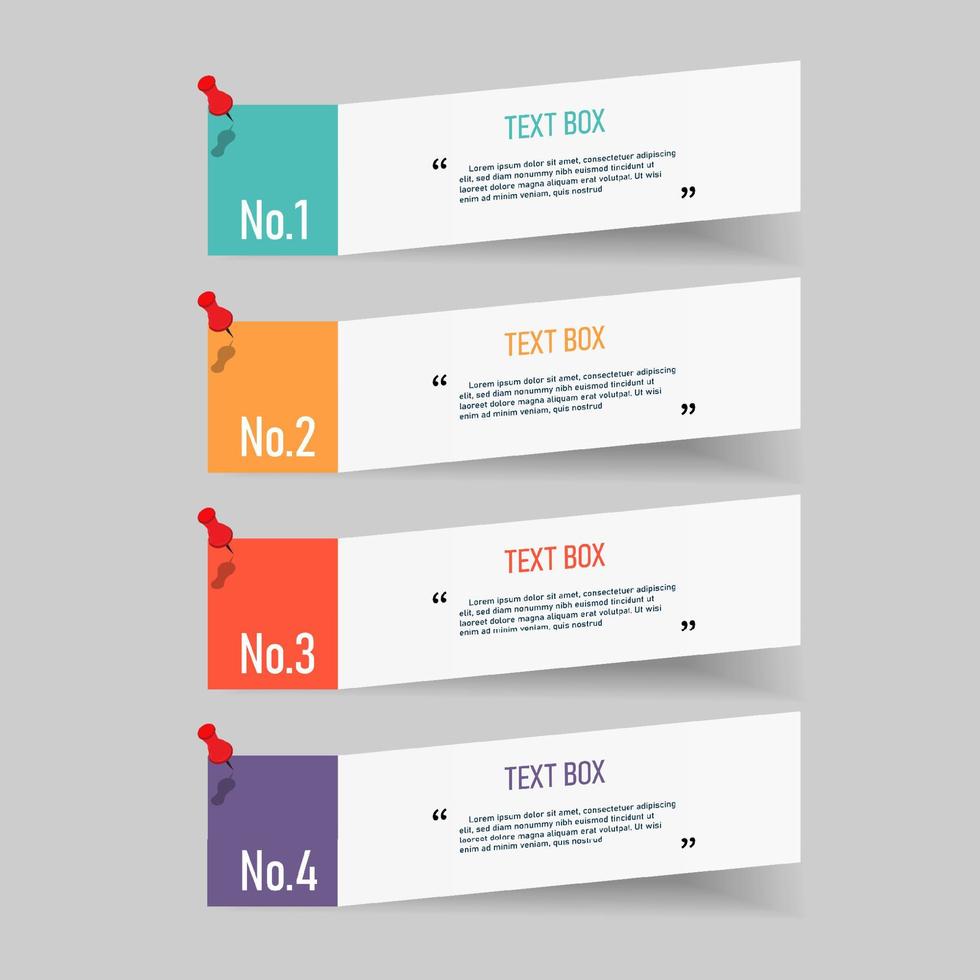 Text box design with note papers mock up. vector