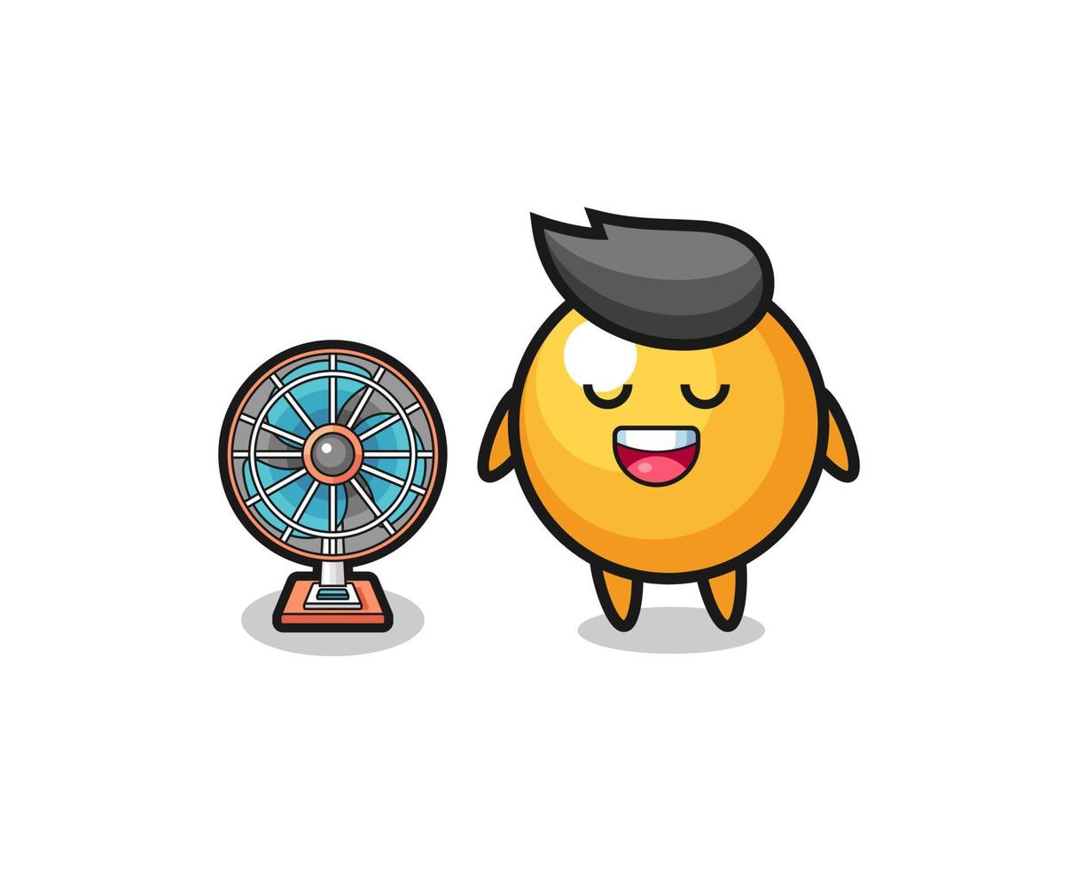 cute ping pong is standing in front of the fan vector