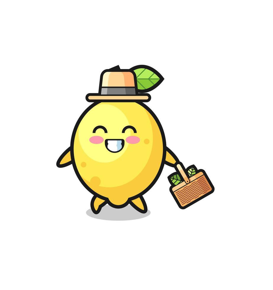 lemon herbalist character searching a herbal vector