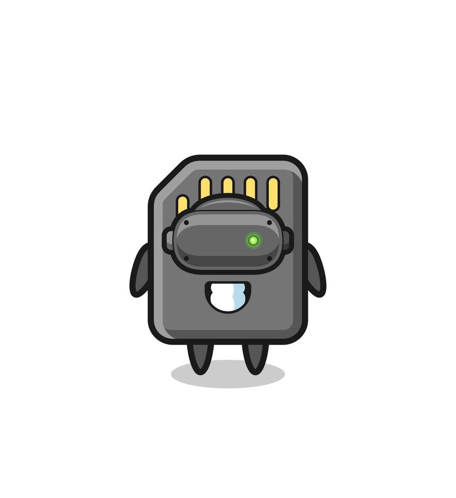cute memory card using VR headset vector