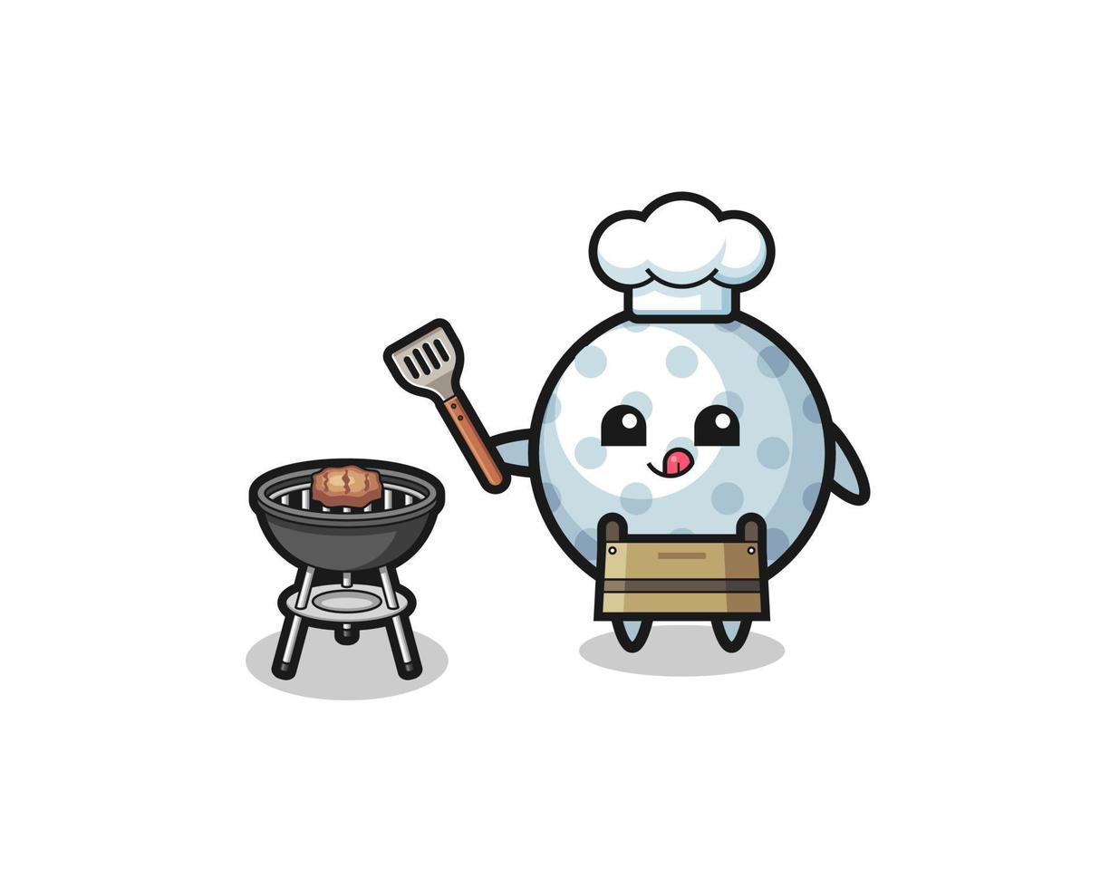 golf barbeque chef with a grill vector