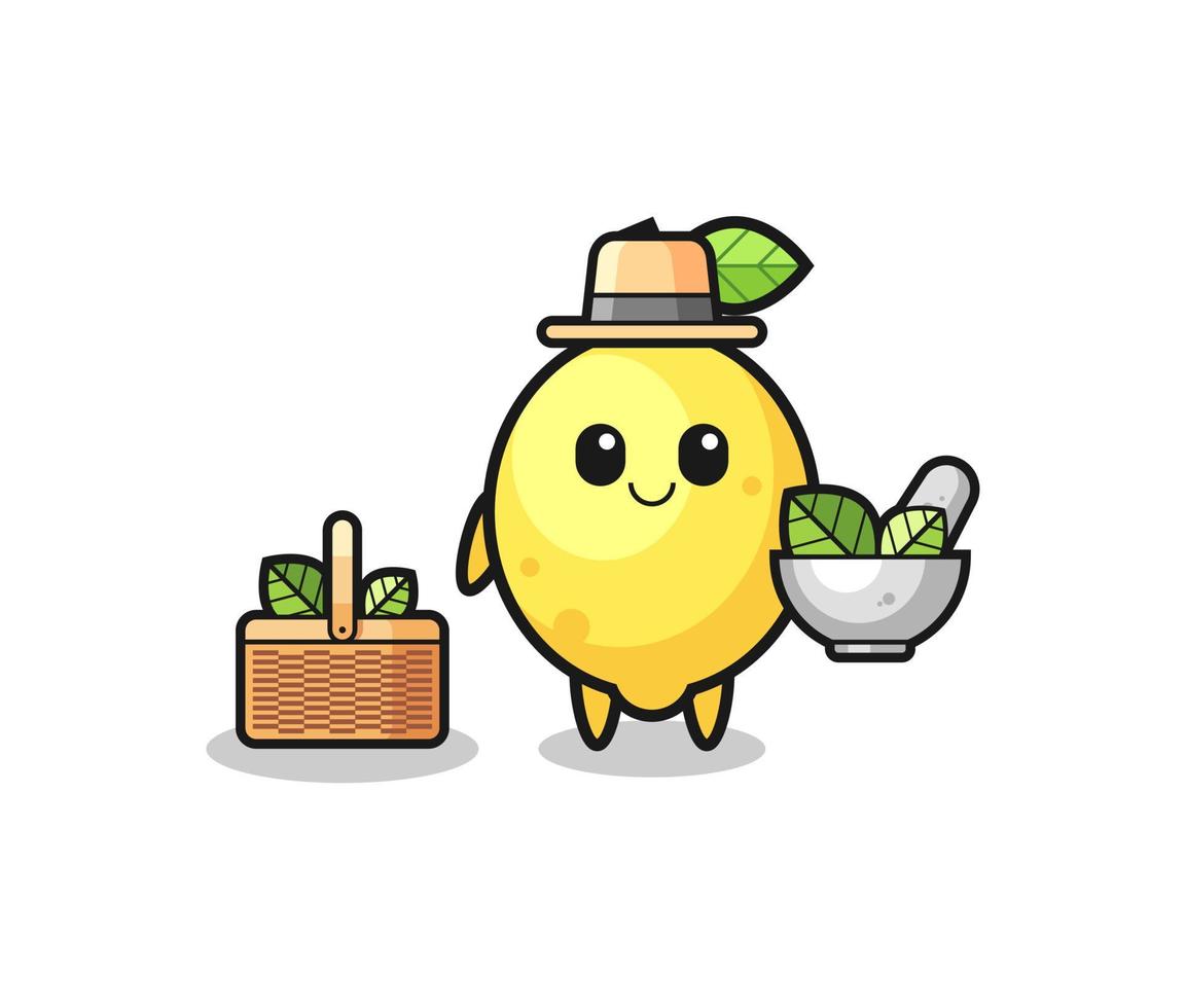 lemon herbalist cute cartoon vector