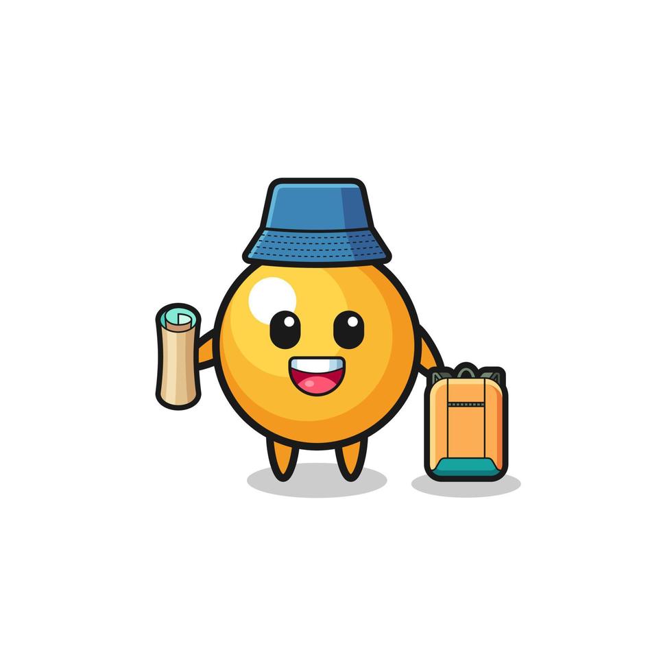 ping pong mascot character as hiker vector