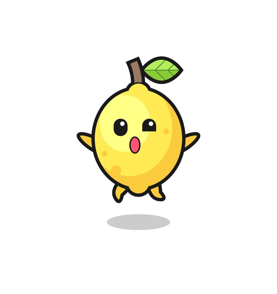 lemon character is jumping gesture vector