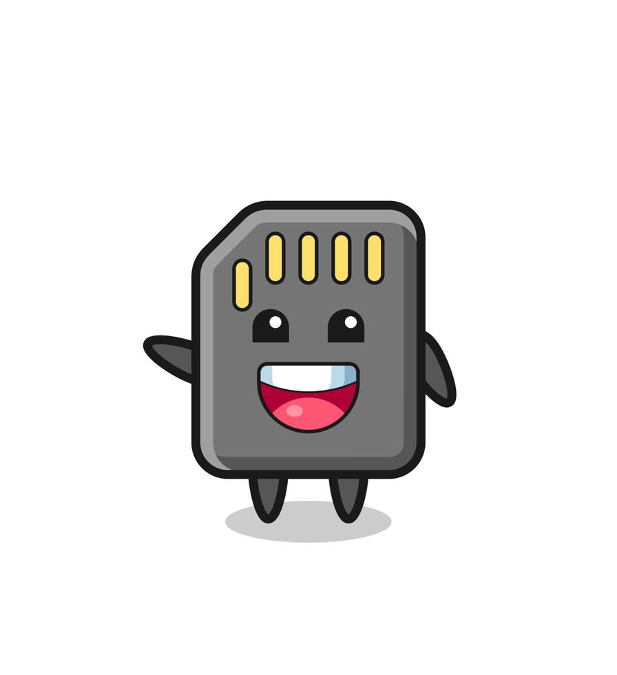 happy memory card cute mascot character vector