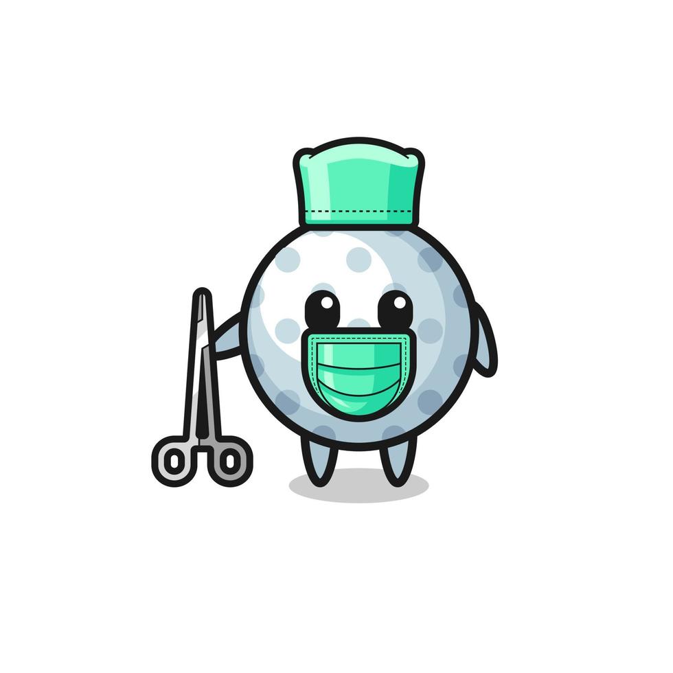 personaje de mascota de golf cirujano vector