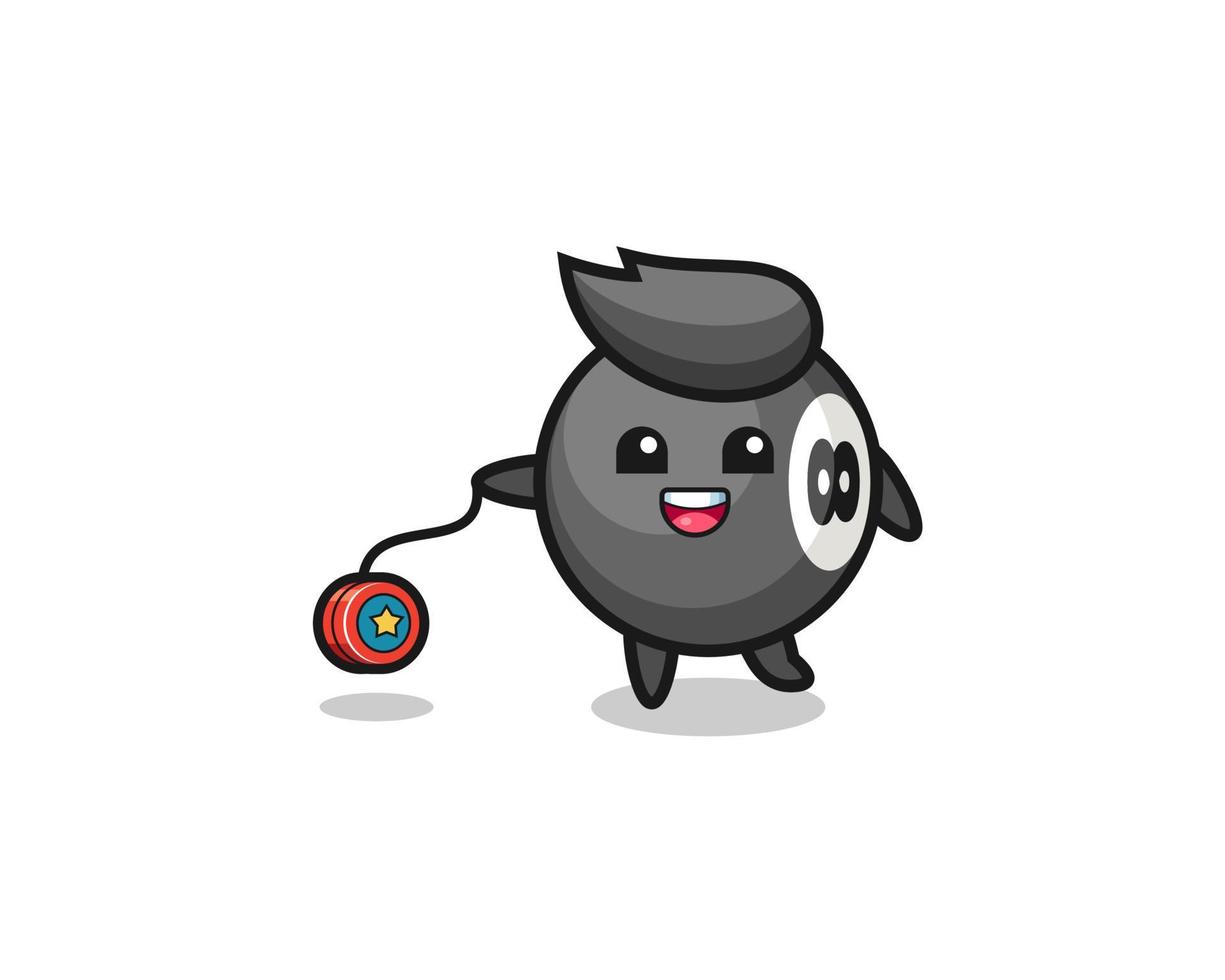 cartoon of cute billiard playing a yoyo vector