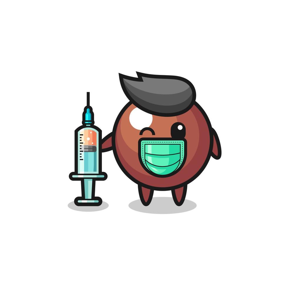 chocolate ball mascot as vaccinator vector