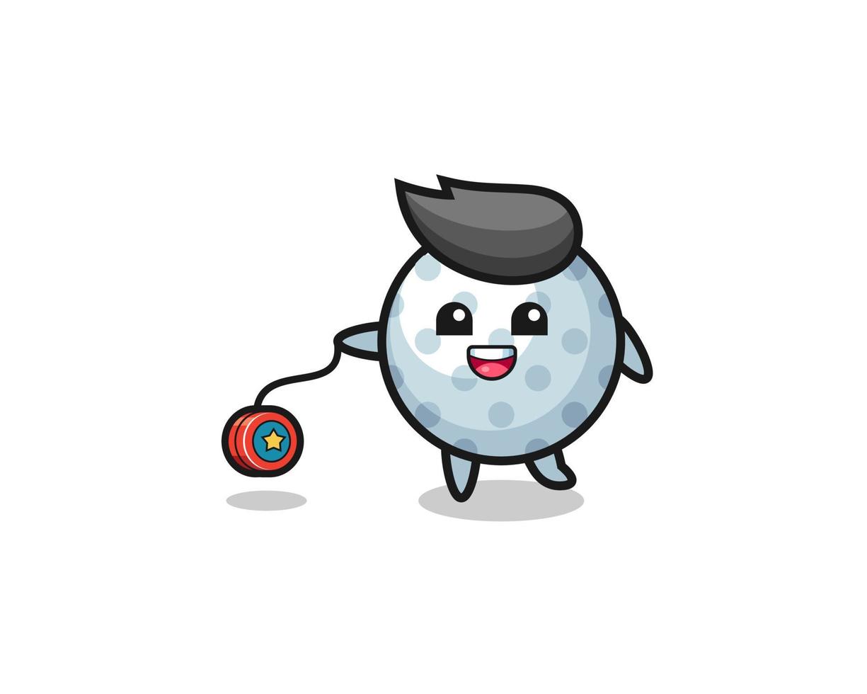 cartoon of cute golf playing a yoyo vector