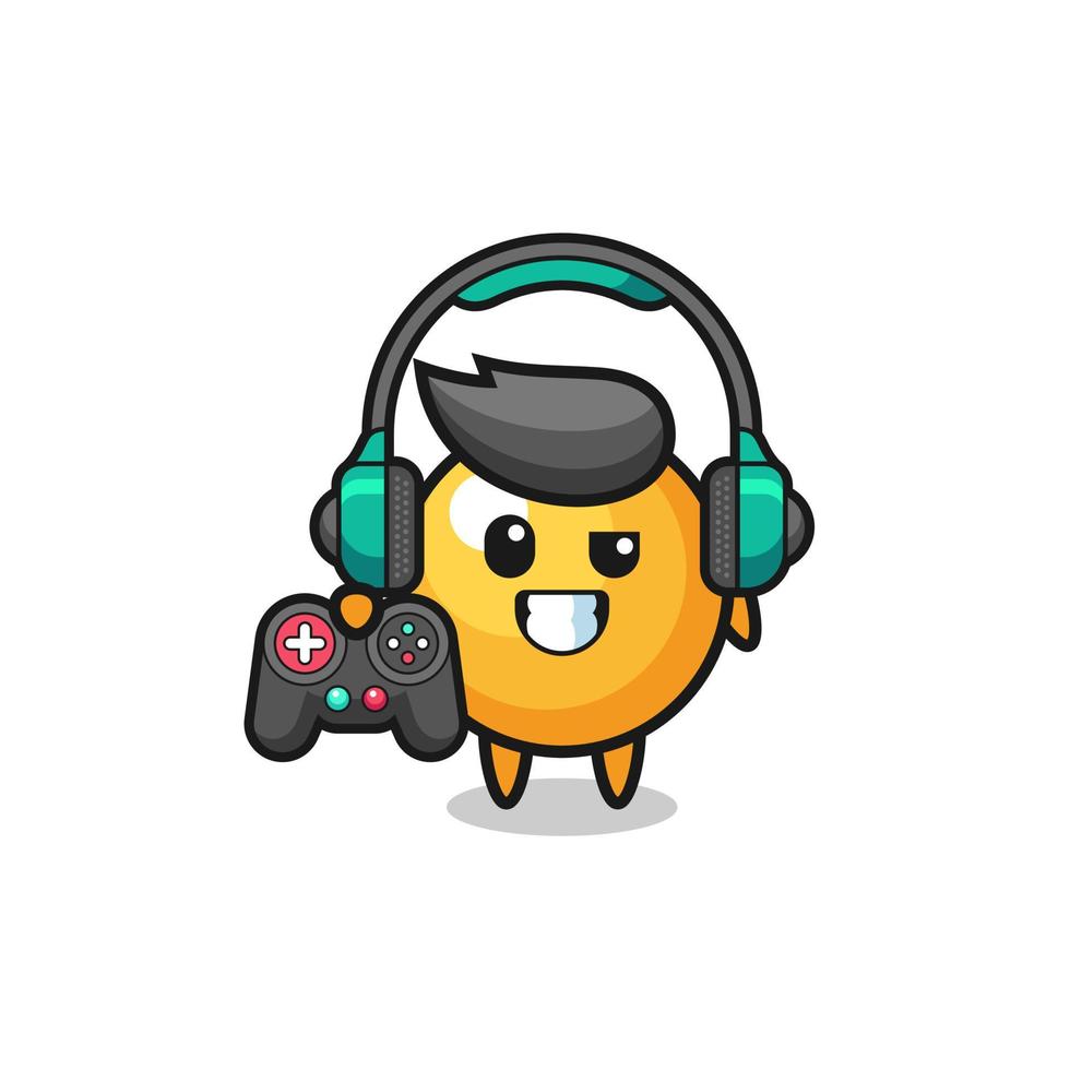 ping pong gamer mascot holding a game controller vector