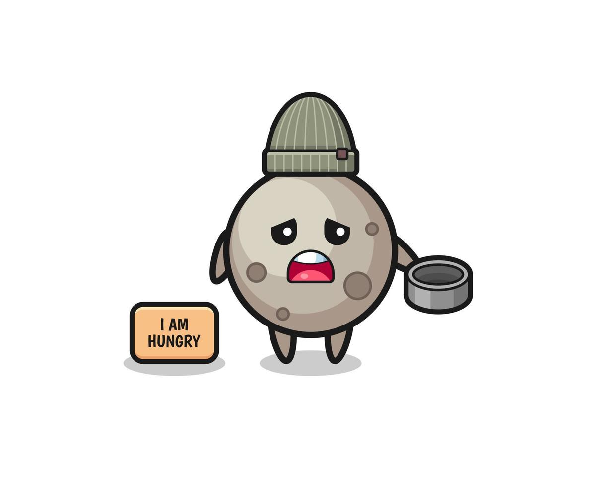 cute moon beggar cartoon character vector