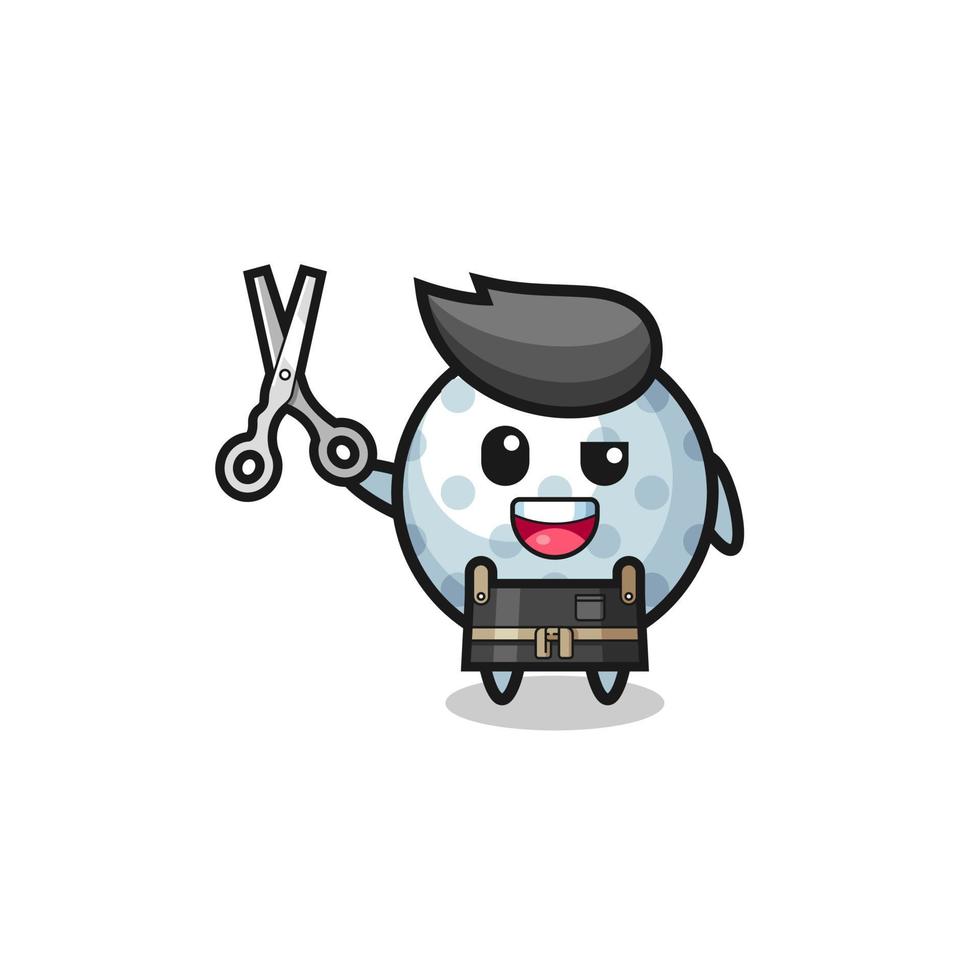golf character as barbershop mascot vector