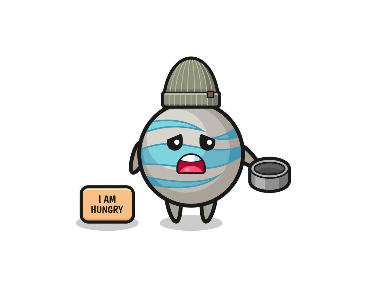 cute planet beggar cartoon character vector