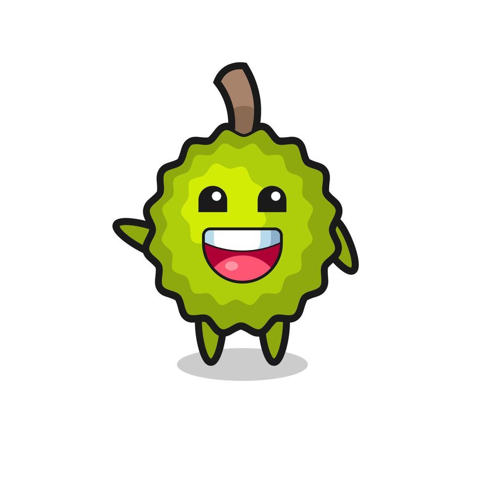 happy durian cute mascot character vector