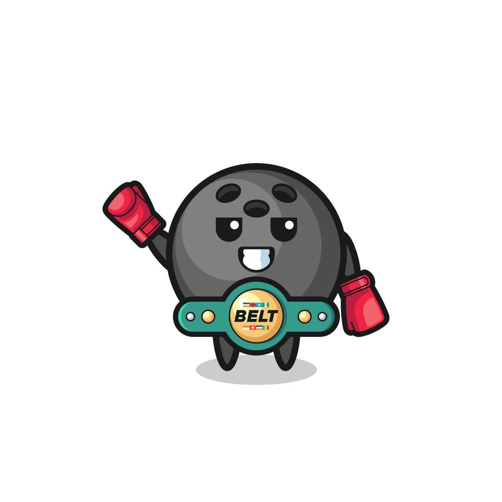 personaje de la mascota del boxeador de bolos vector