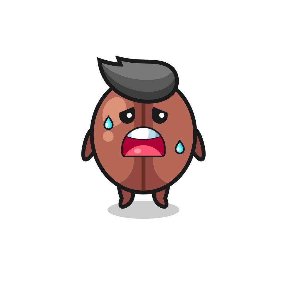 the fatigue cartoon of coffee bean vector