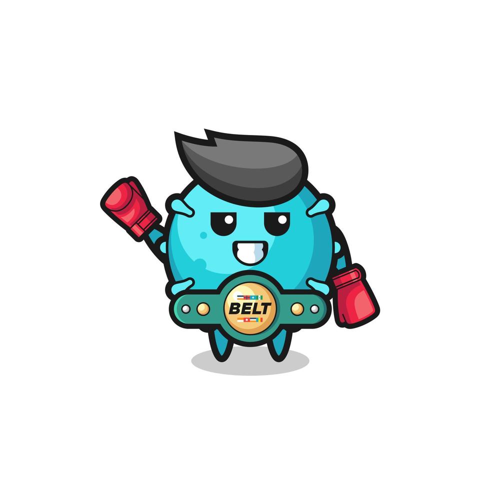 personaje de la mascota del boxeador de virus vector