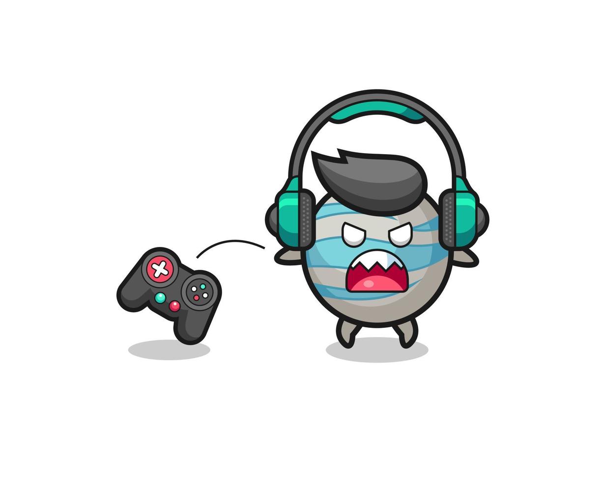 planet gamer mascot is angry vector