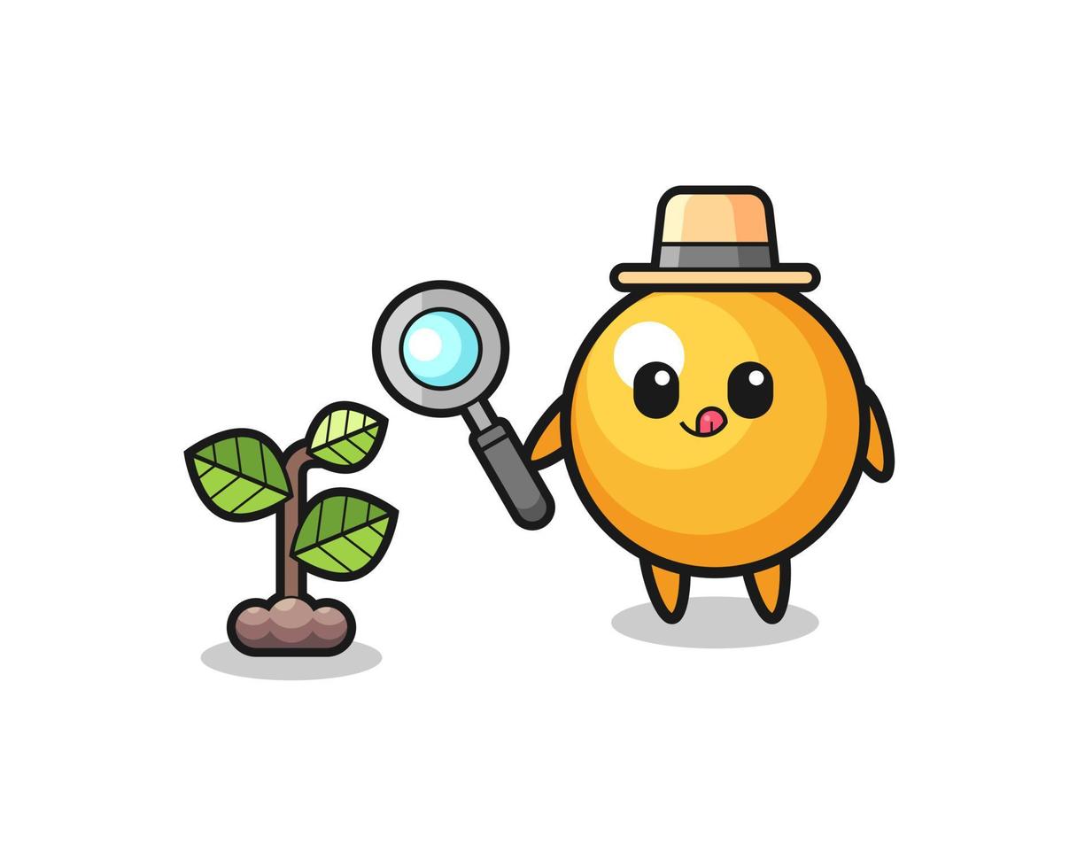 cute ping pong herbalist researching a plants vector