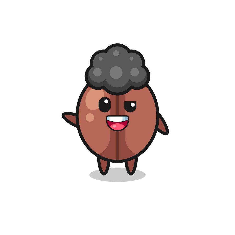 personaje de grano de café como el chico afro vector