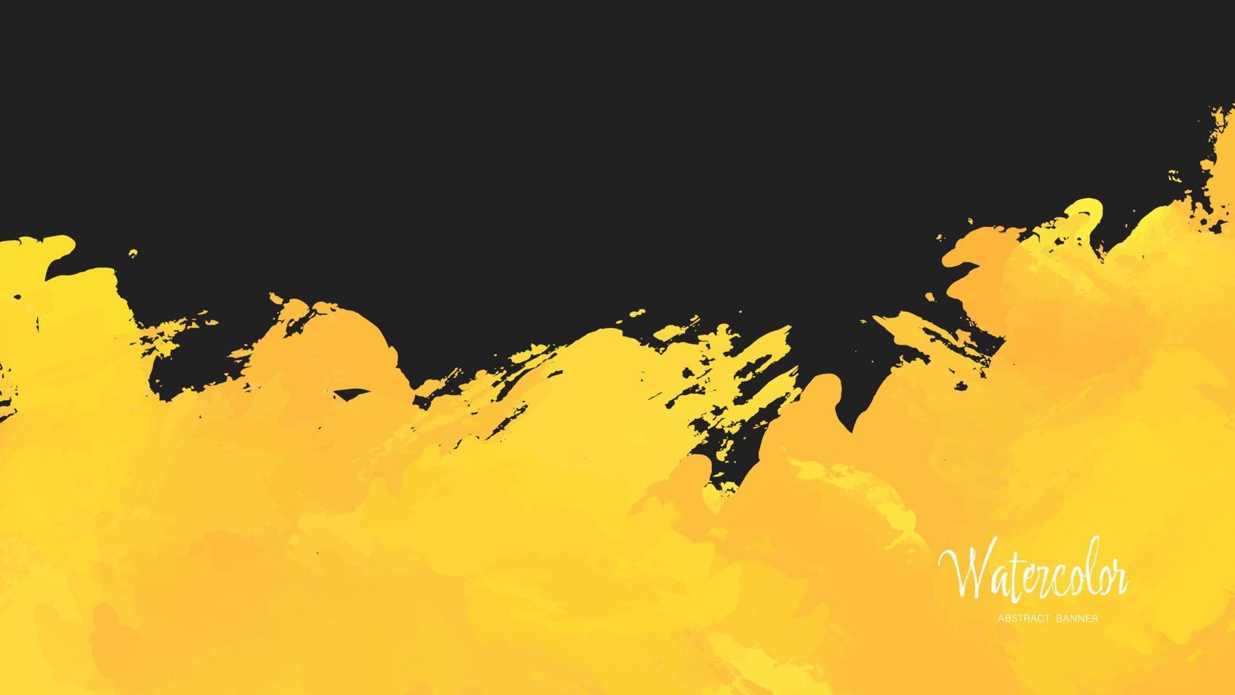 Fondo abstracto negro y amarillo con textura grunge. vector