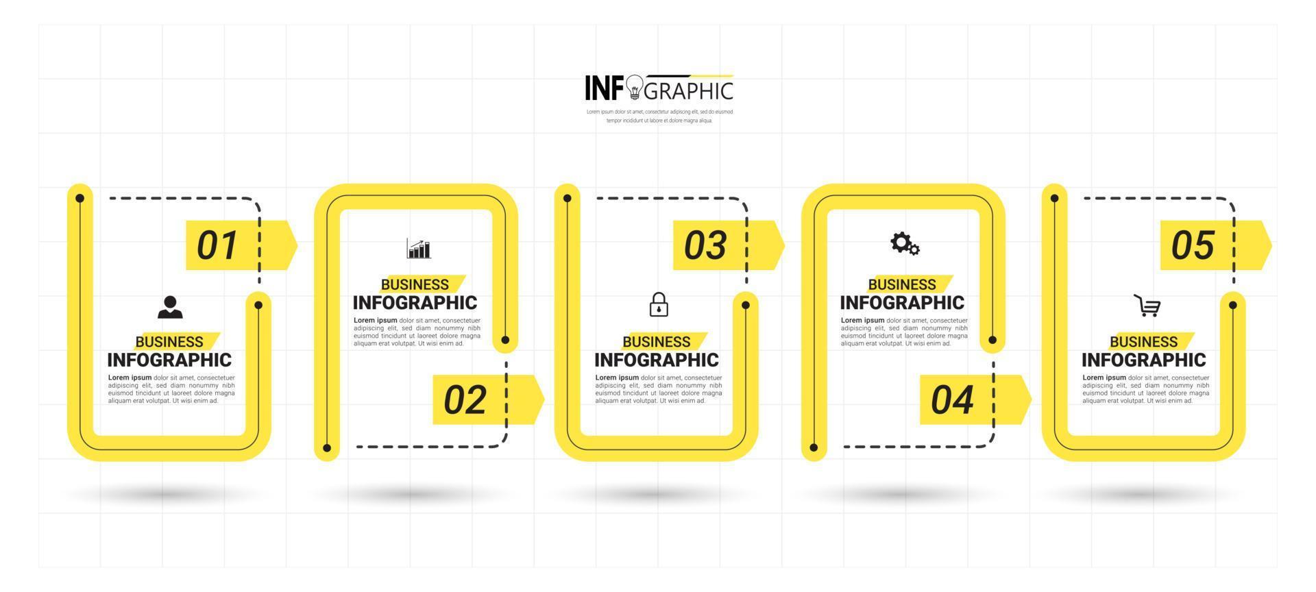 Flat timeline infographic template vector