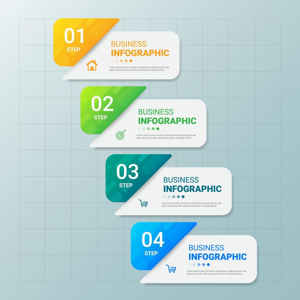 plantilla de pasos infográficos vector