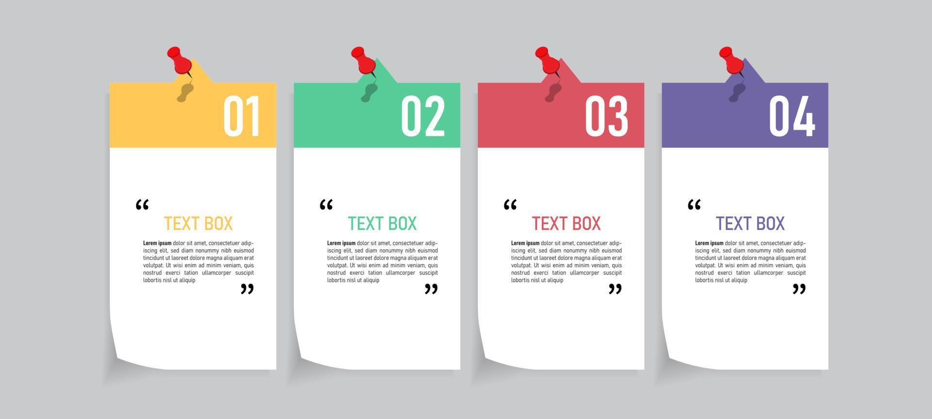 Text box design with note papers mock up. vector