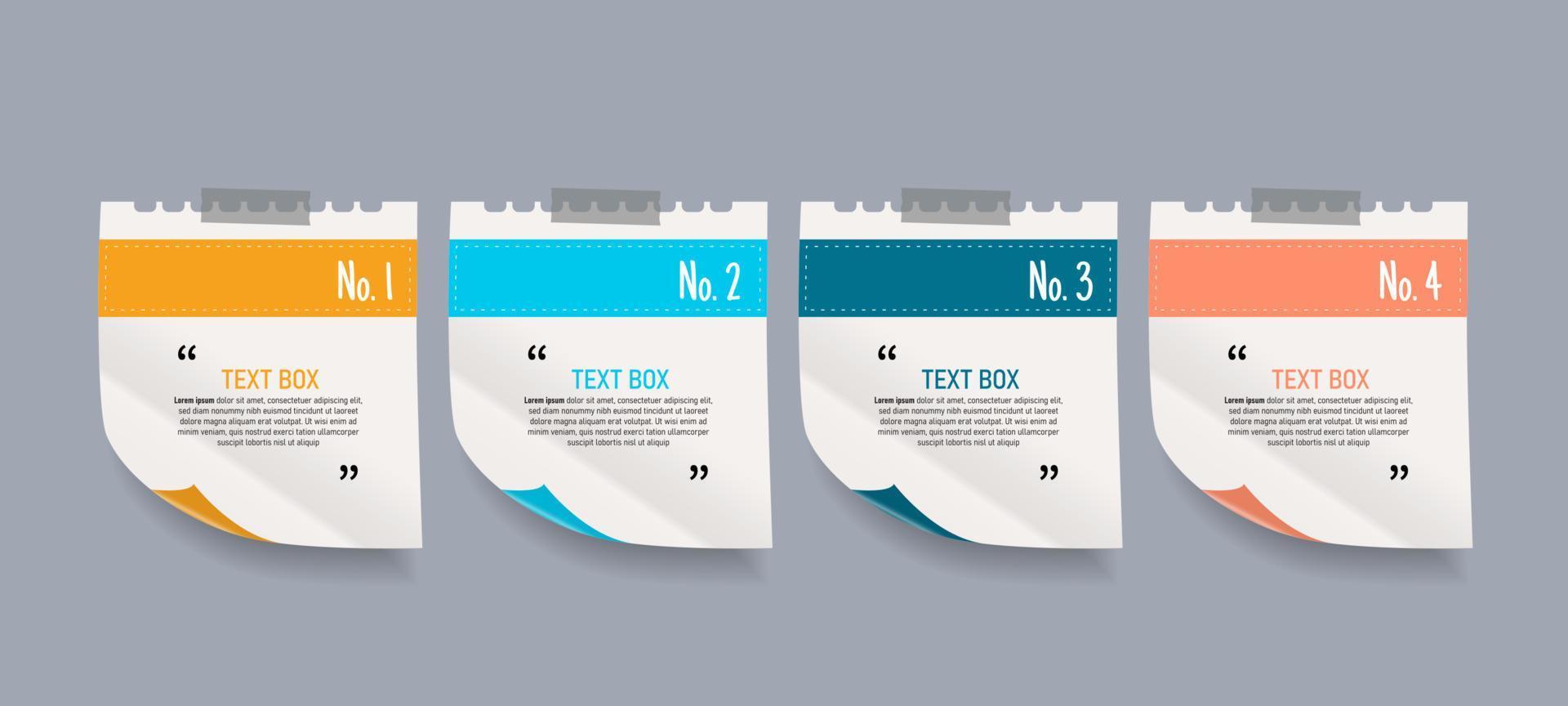 Notepapers stricker banner set vector