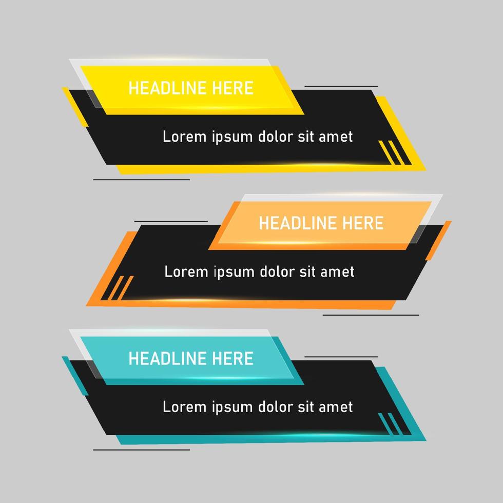 Broadcast News Lower Thirds Banner Pack vector