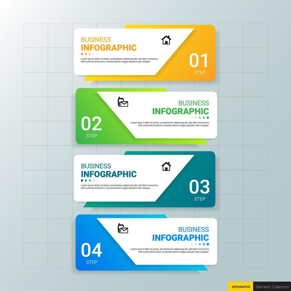 Colorful rectangular infographics template vector