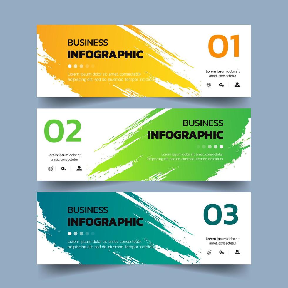 Colorful rectangular infographics template vector