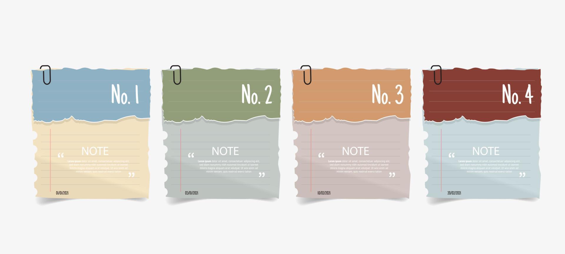 Text box design with note papers vector