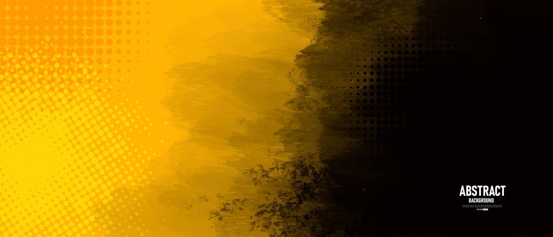 Fondo abstracto negro y amarillo con textura grunge. vector