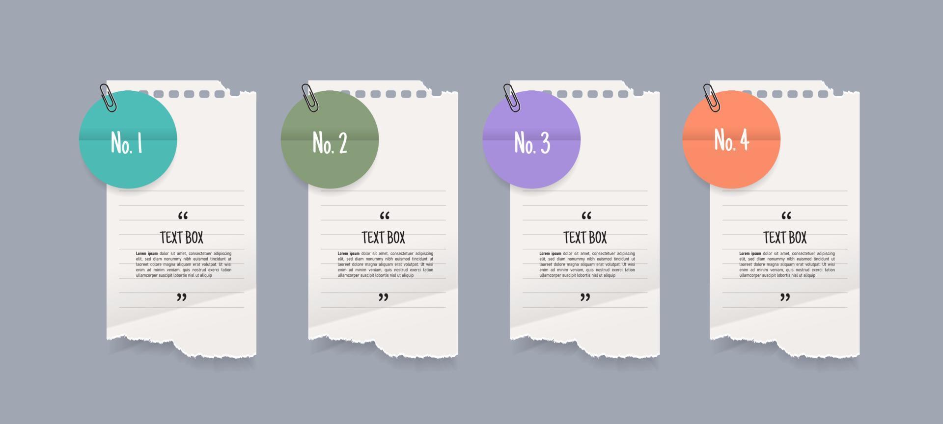 Notepapers stricker banner set vector