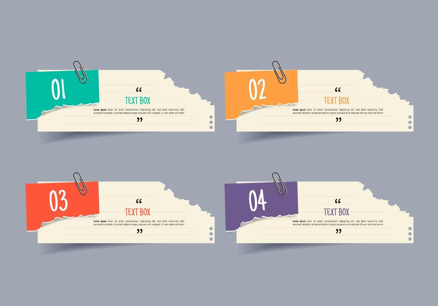 Text box design with note papers vector