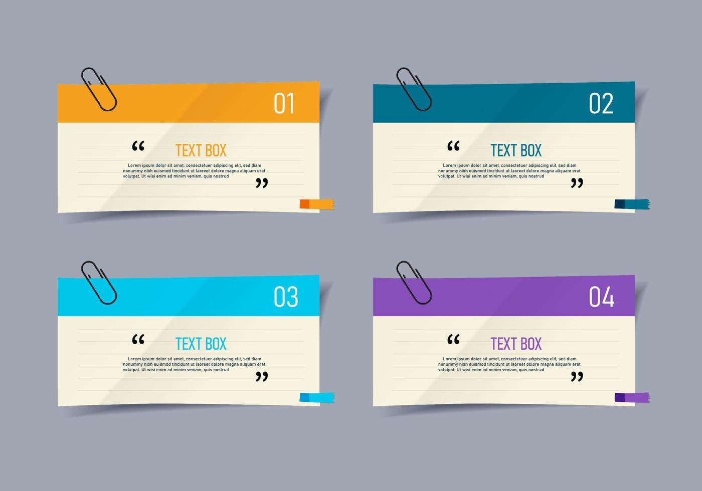 Notepapers stricker banner set vector